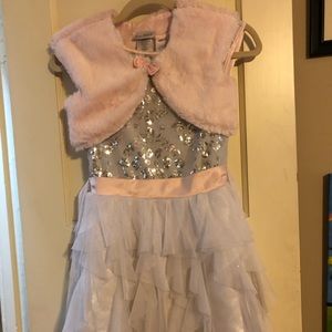 Girls sparkley dress with shrug - size 7